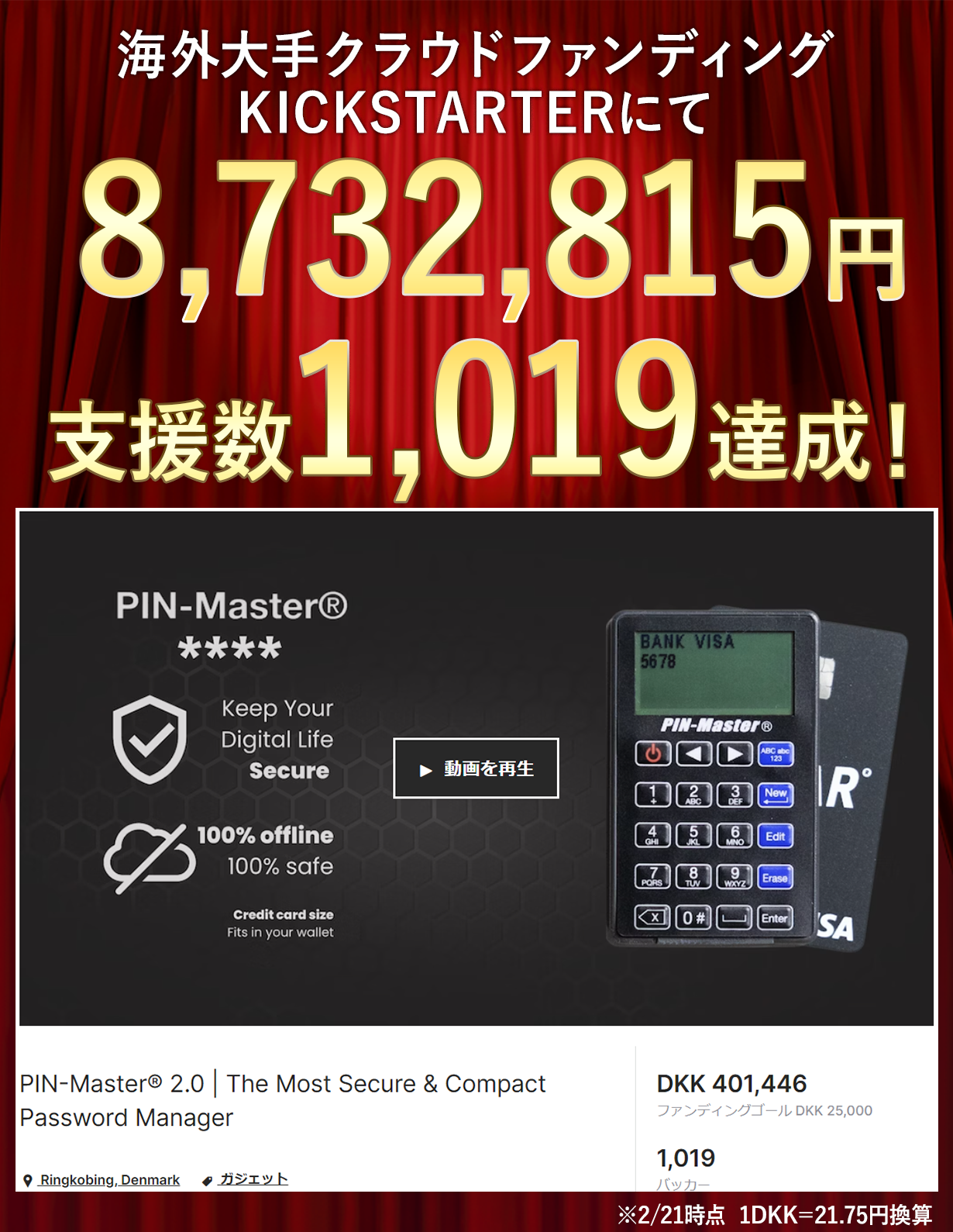 PIN-Master　超薄型セキュリティパスワード管理ツール PIN-Master 超薄型セキュリティパスワード管理ツール